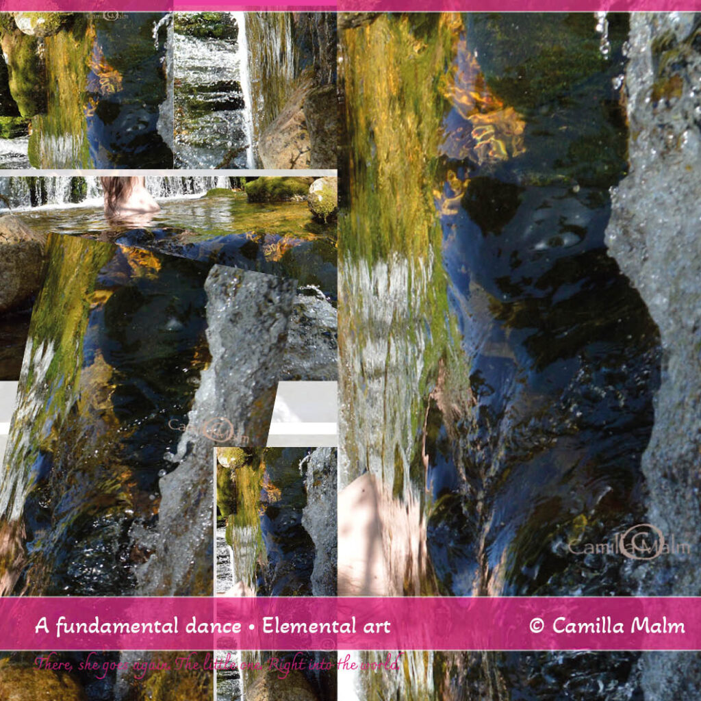 Elemental art, a collage of a magical nature frame offering full view as well as details. ©Camilla Malm
